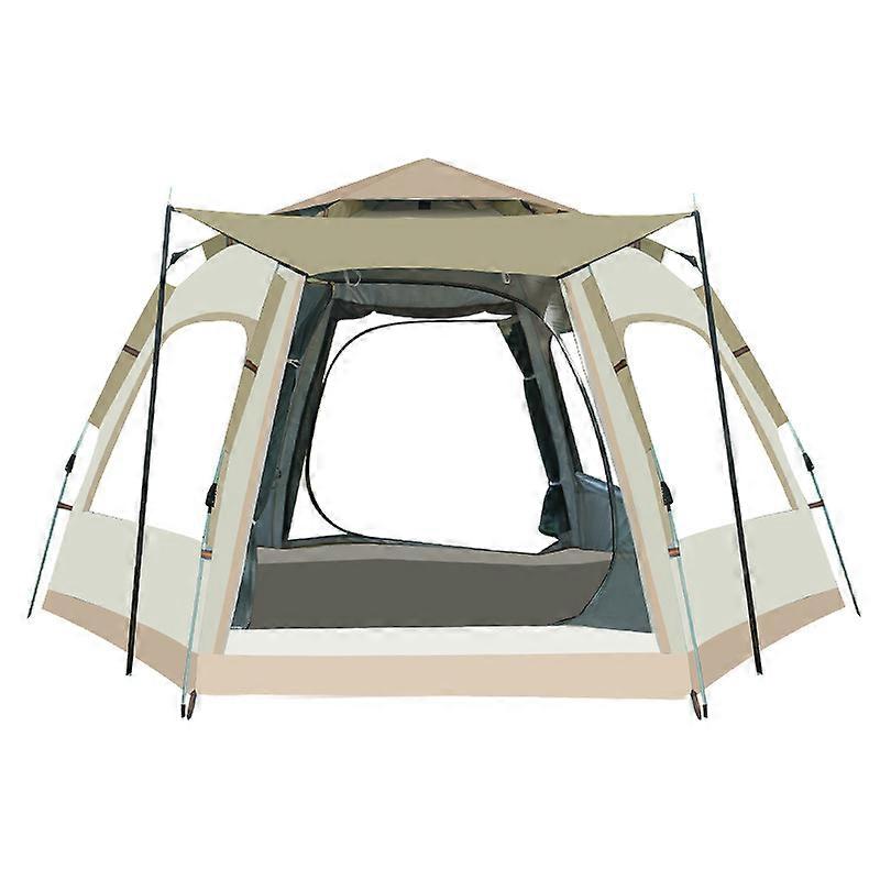 Outdoor fully automatic folding camping beach quick opening hexagonal camping thickened rainproof