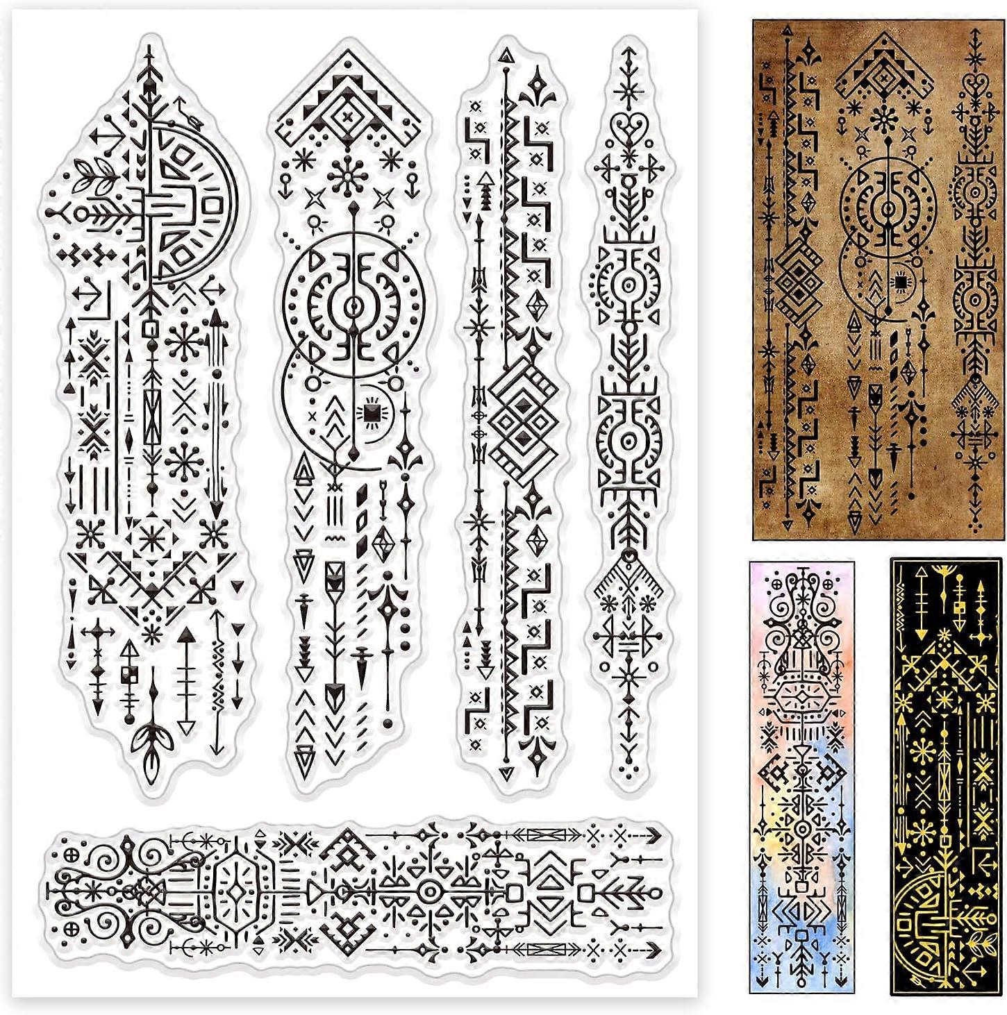 Mysterious Pattern Clear Stamps for Cards Making Cabalistic Symbols Clear Stamp Seals Transparent Stamps for DIY Scrapbooking Photo Album Journal Home