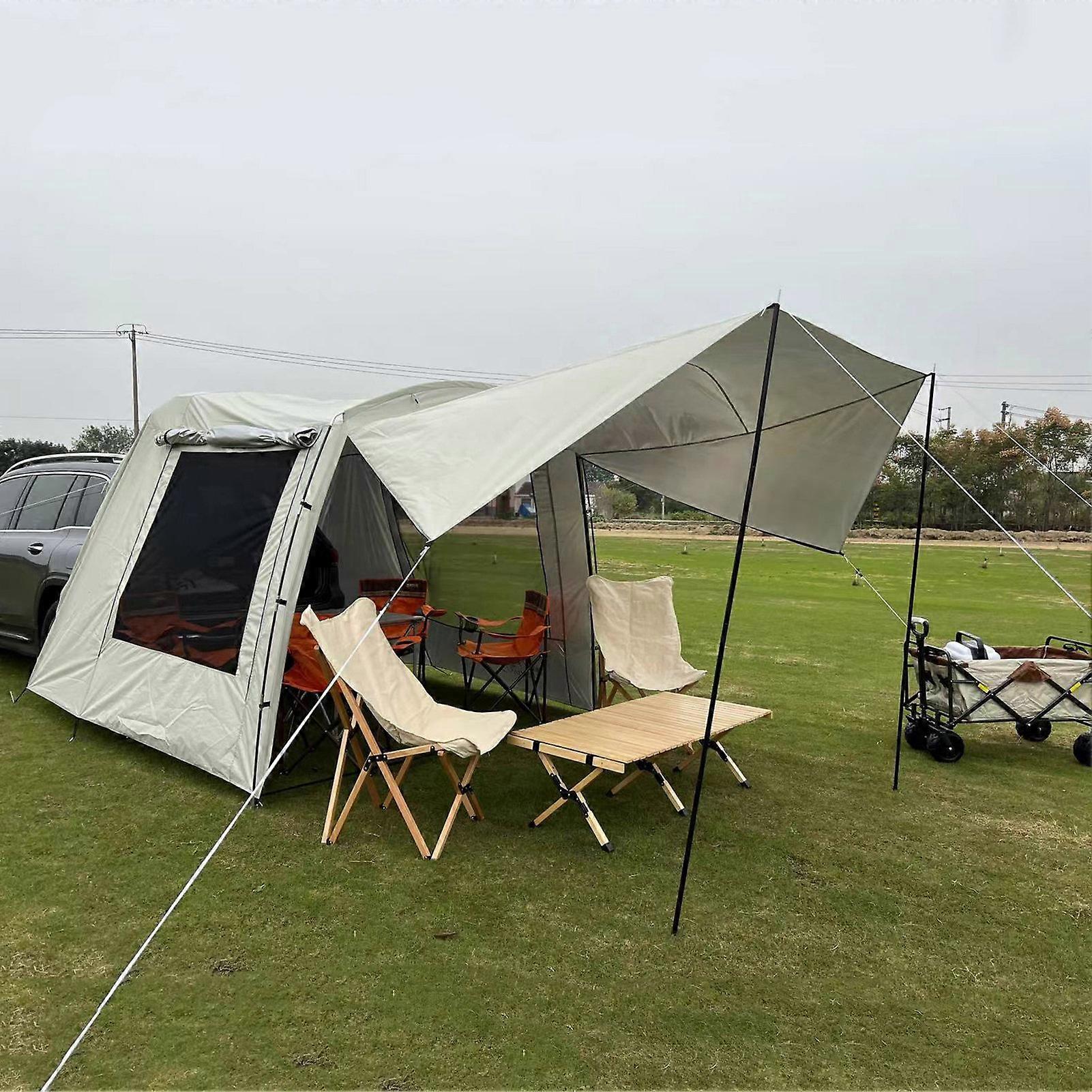 Tente de camping portable pour voiture, SUV, tente d'extension de queue imperméable et protection solaire pour hayon de voiture, auvent de camion pour conduite autonome, voyage, barbecue, pêche