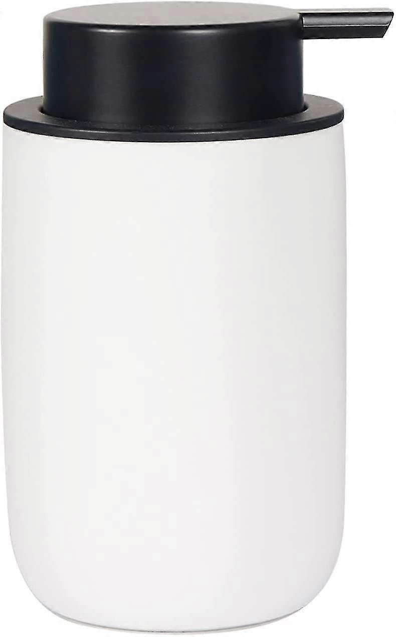 Ceramic Soap Dispenser, Matte Hand Liquid Bottles With Plastic Pump, Refillable Dish Lotion Jar Dispensing