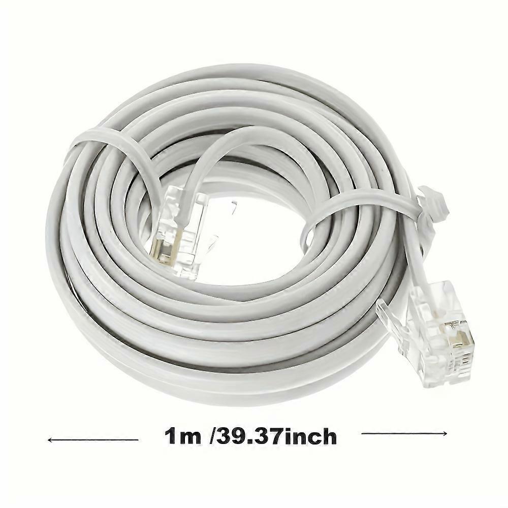 30M/25M/20M/18M/15M/12M/10M/9M/7.7M/6M/3M/2M/1M RJ11 6P4C Male To Male Plug Modular Phone Internet Telephone Extension Cable