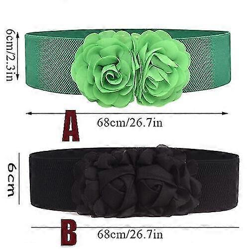 Damer Dambälte Sträck elastiskt midjebälte Klänning Bred Blomma Chiffong Uk
