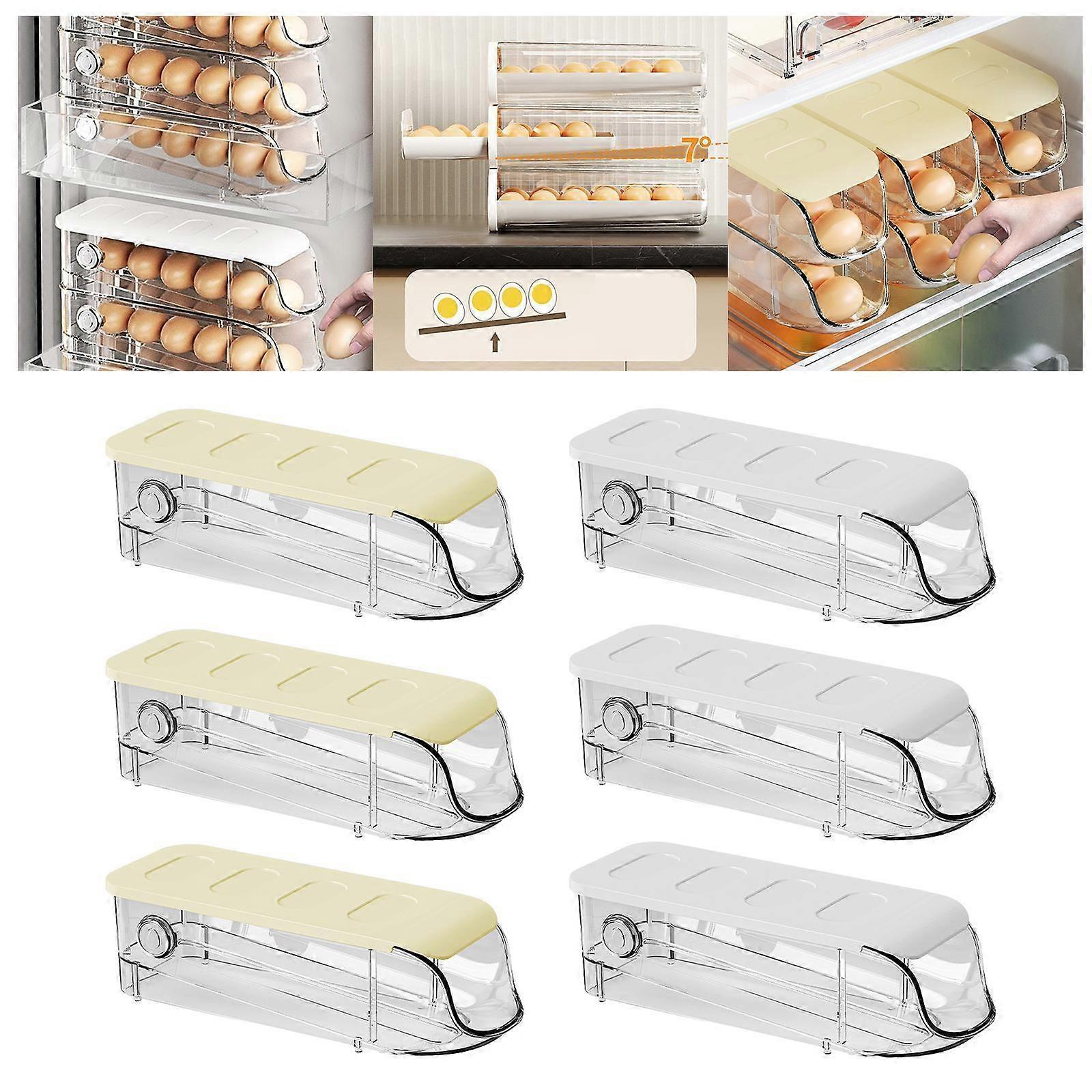 Egg Storage Trays for Refrigerator,Space-Saving Egg Dispenser Holder for Cabinet,100% New