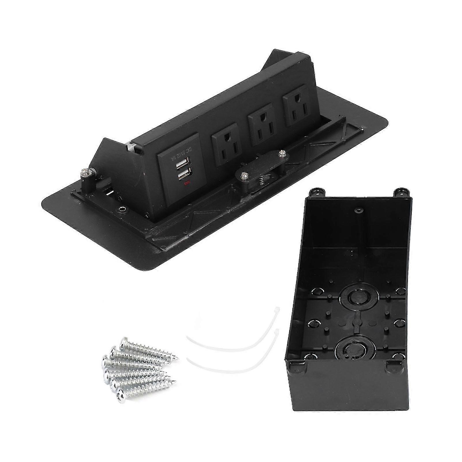 Modern Waterproof Recessed Power Strip with USB Charging Ports for Home Office