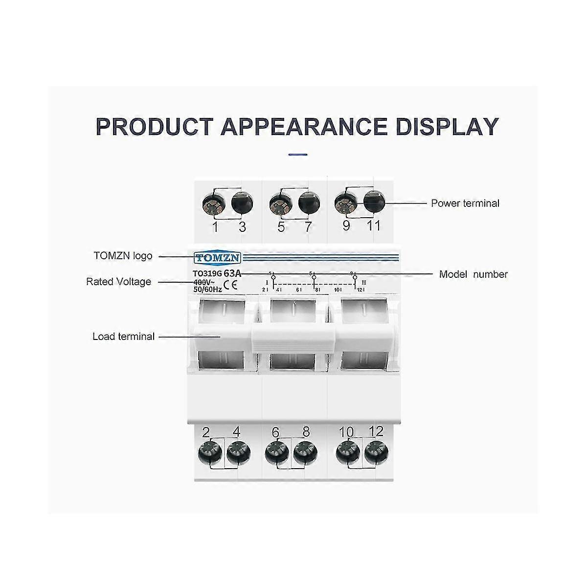 To319g 3p 63a Manual Transfer Isolating Switch Interlock Circuit Breaker