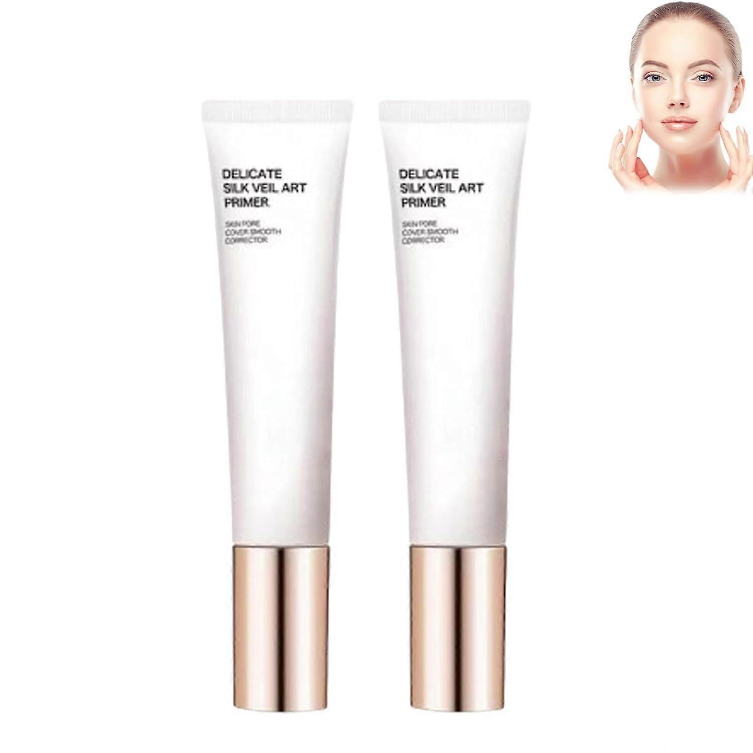 Delicate Silk Veil Art Primer, Skin Pore Cover Smooth Corrector, Oil Control Invisible Pore Primer Concealer, Pore Makeup Primer