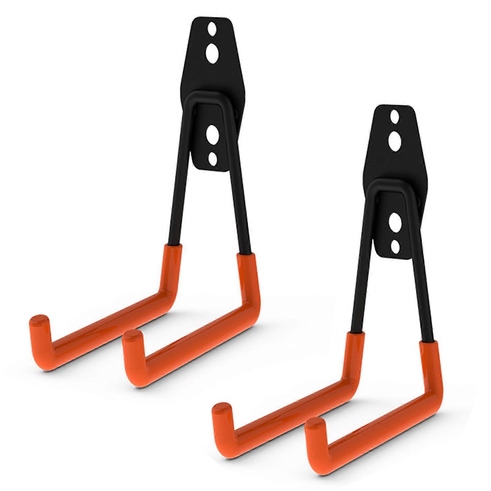 2pcs/set Iron Wall-mounted Wall Hooks Double Hook Storage Tools Garage Hanger