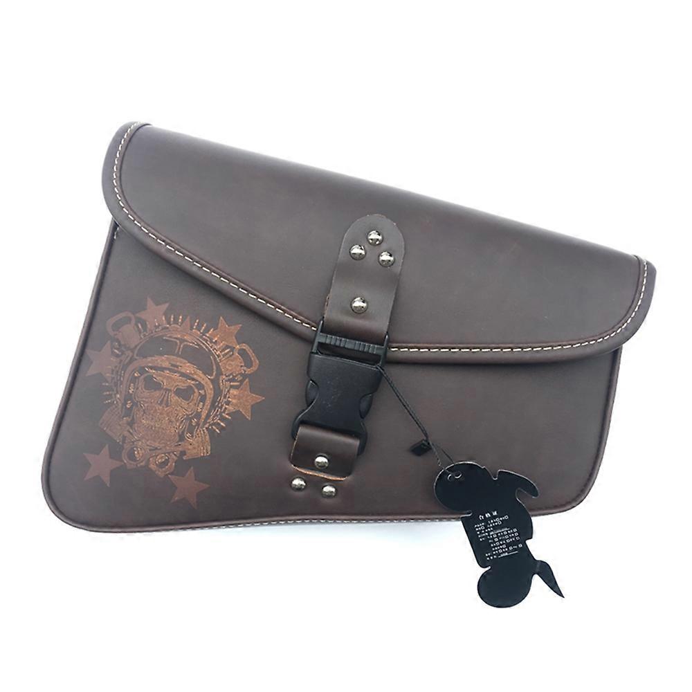 حقيبة سرج جلدية للدراجات النارية بني حقيبة أدوات جانبية Universak صالح لهوندا ياماها سوزوكي هارلي سبورتستر XL 883 XL1200