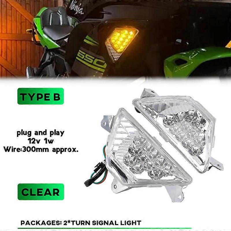 ぺん Front LED Turn Signal Indicator Lamp For KAWASAKI ZX6R Z1000SX
