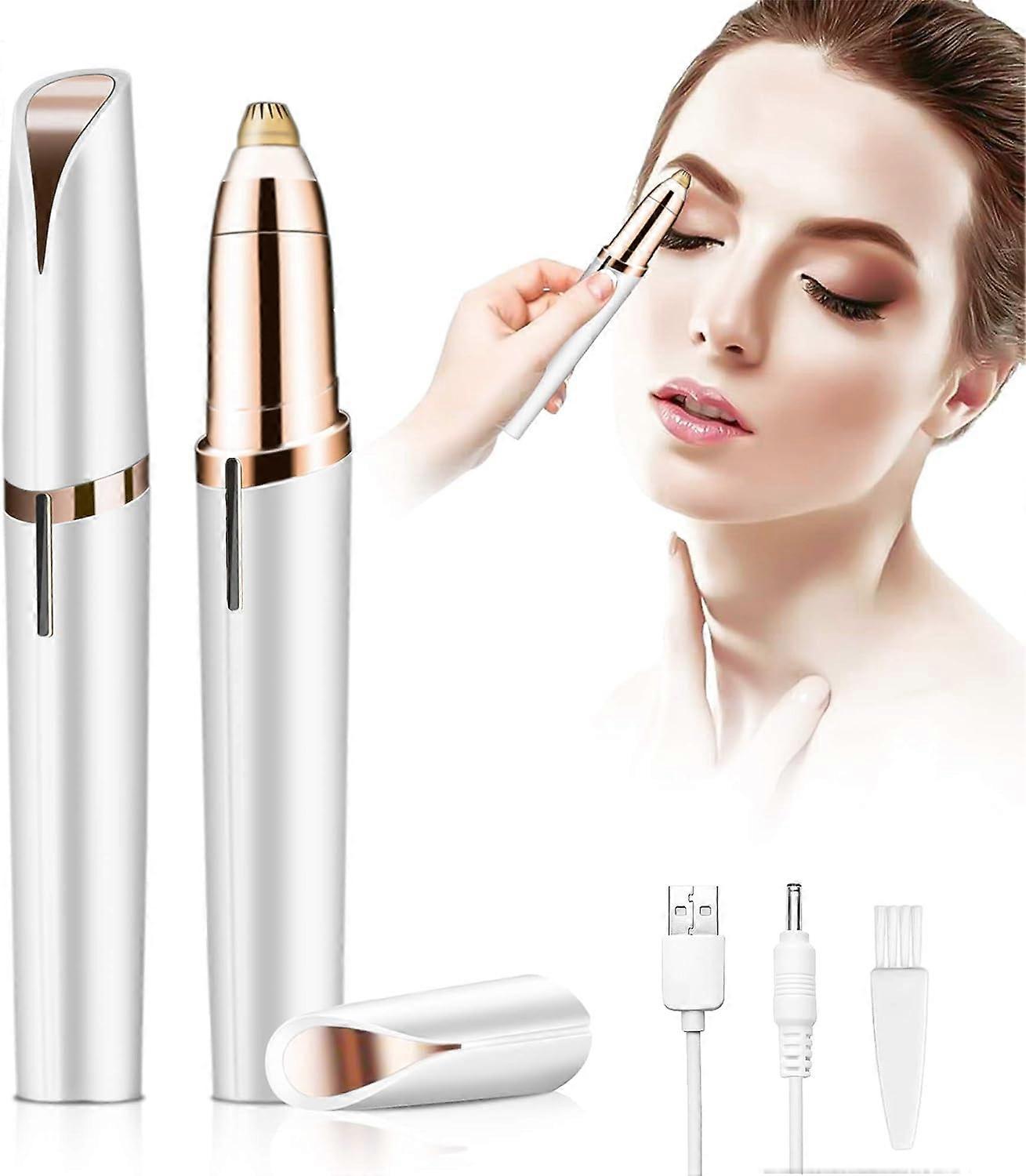 2 Pcs Electric Eyebrow Trimmer, with LED Light, Portable Painless