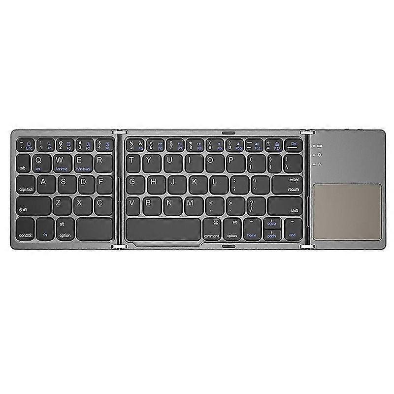 Folding Bluetooth-compatible Keyboard Rechargeable Keypad With Touchpad Tablet
