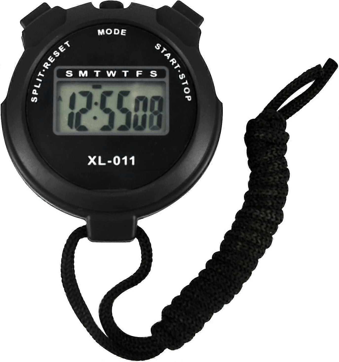 Digital Sports Stopwatch Timer Stopwatch Large Display Interval Training Timer Outdoor Split Stop Watch Lap Timer(black)