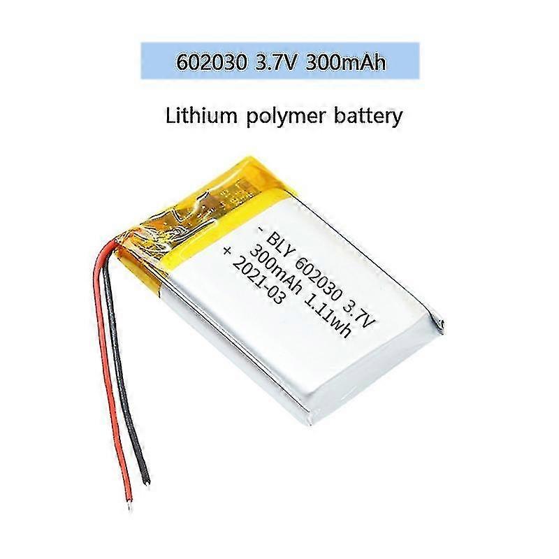 3.7v 300mah 602030 بوليمر بطارية ليثيوم أيون قابلة للشحن ألعاب متوافقة ، أضواء LED ، بلوتوث S