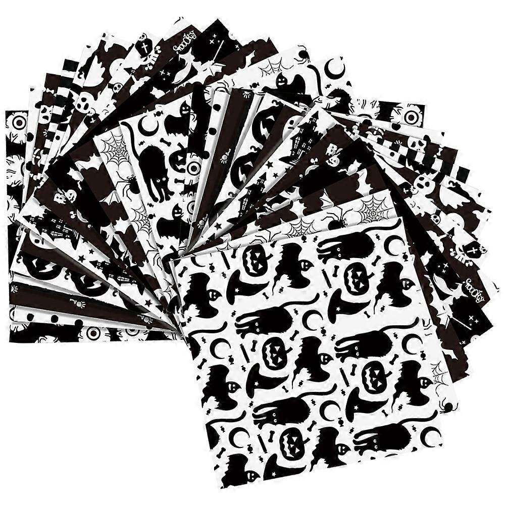 24 Sheets Halloween Pattern Paper Scrapbooking Decorative Paper for Paper Craft Making