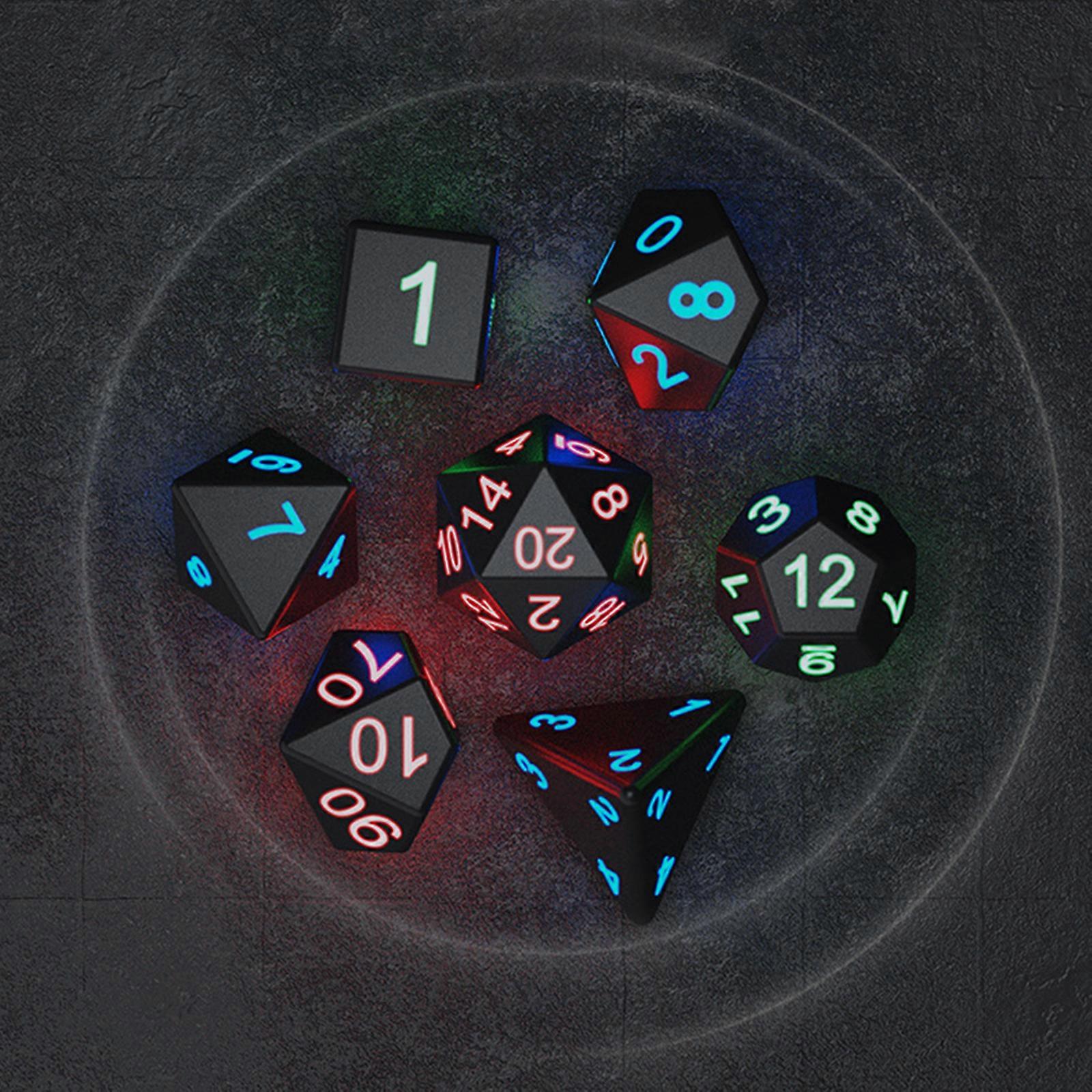 RPG多面体サイコロセット充電式防水充電ボックスABS高品質ブラック10 x 7 x 3cm耐久性のあるインタラクティブおもちゃ