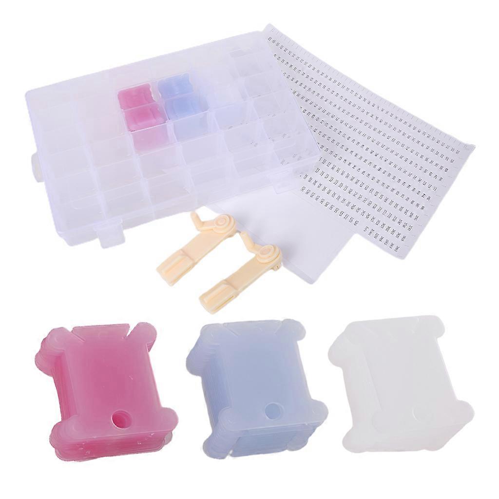 120pcs Embroidery Floss Bobbins Organizer Box Floss Winder  Number Blank Sticker