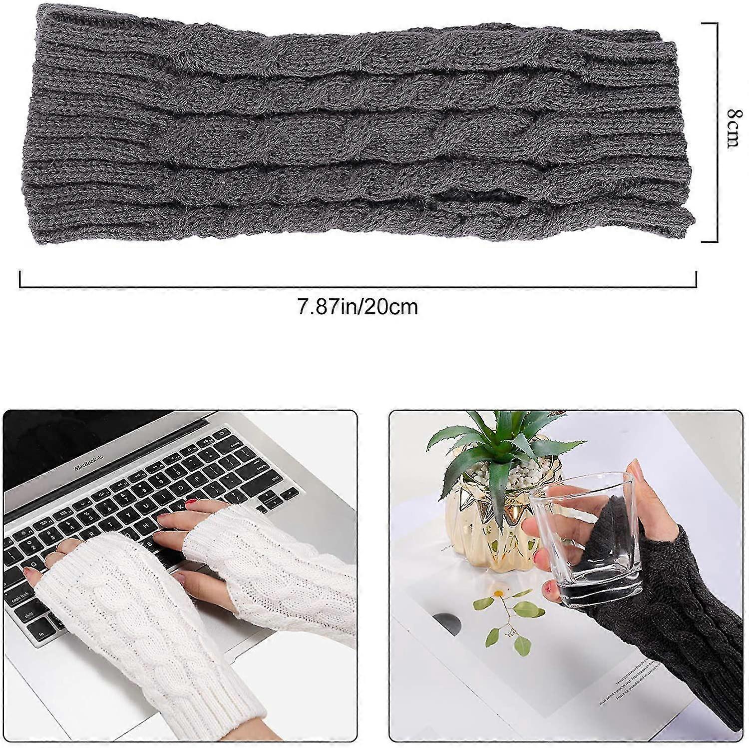 Women's Fingerless Gloves, 4 Pairs Of Fingerless Gloves, Cuffs, Arm Warmers, Wrist Warmers, Knitted, Short, Knitted, Half Fingerless Mittens