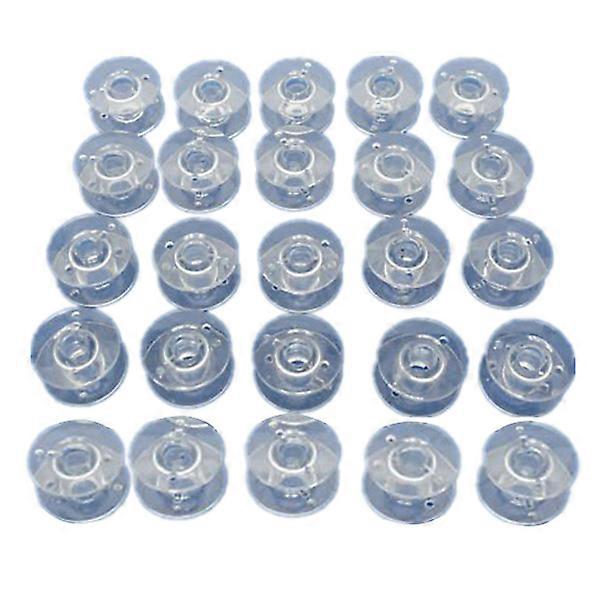 25pcs 2.1cm Clear Plastic Domestic Sewing Machine Bobbins