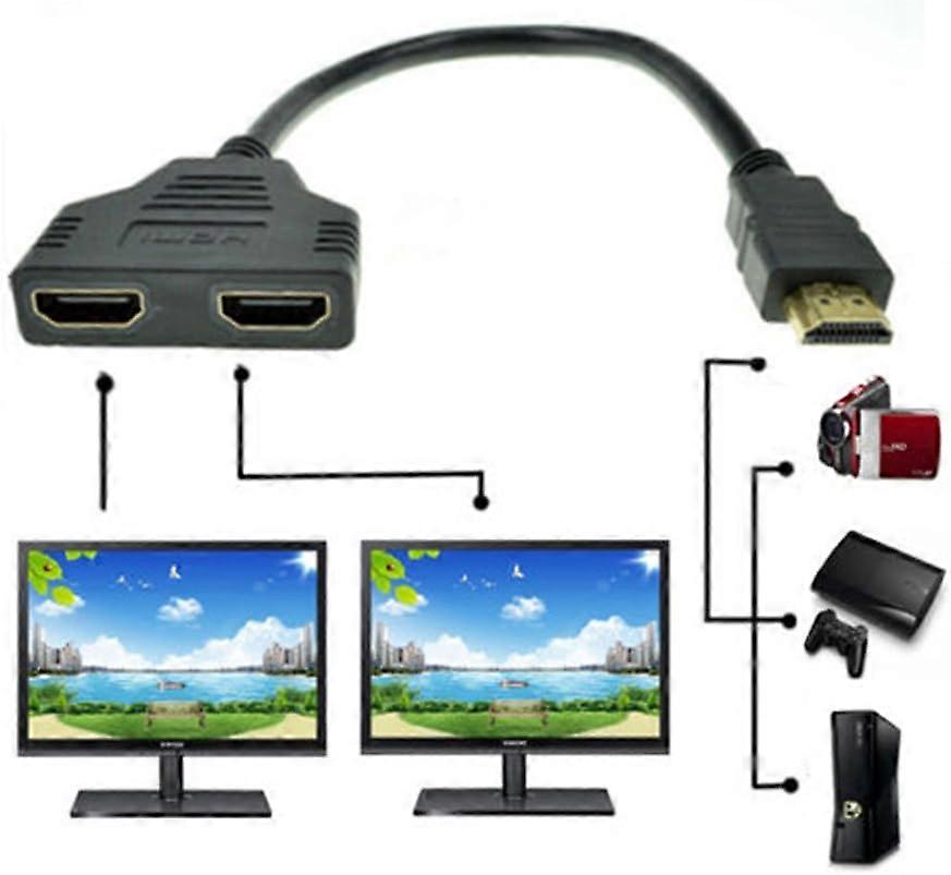 Hdmi الفاصل - HDMI محول الفاصل كابل الفاصل HDMI ذكر إلى مزدوج HDMI أنثى 1 إلى 2 طريقة