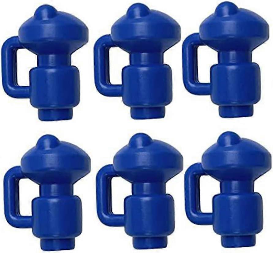 Jumping Bed Pole Caps Jumping Bed Enclosure Pole Cap Durable Top Net Hook Enclosure Waterproof Jumping Bed End Cap For Protective Safety(Blue)(6Pcs)