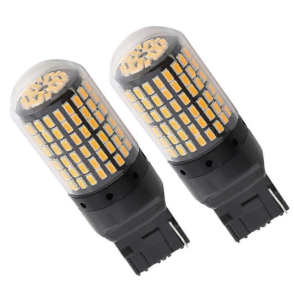 2X 7440 Canbus Super Bright Error Free LED Bulb T20 W21W 144 SMD Amber Compatible Reverse Tail Turn Signal
