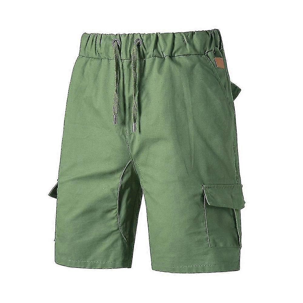 Mens Cargo Shorts Solid Short Pant Drawstring Sweatpants