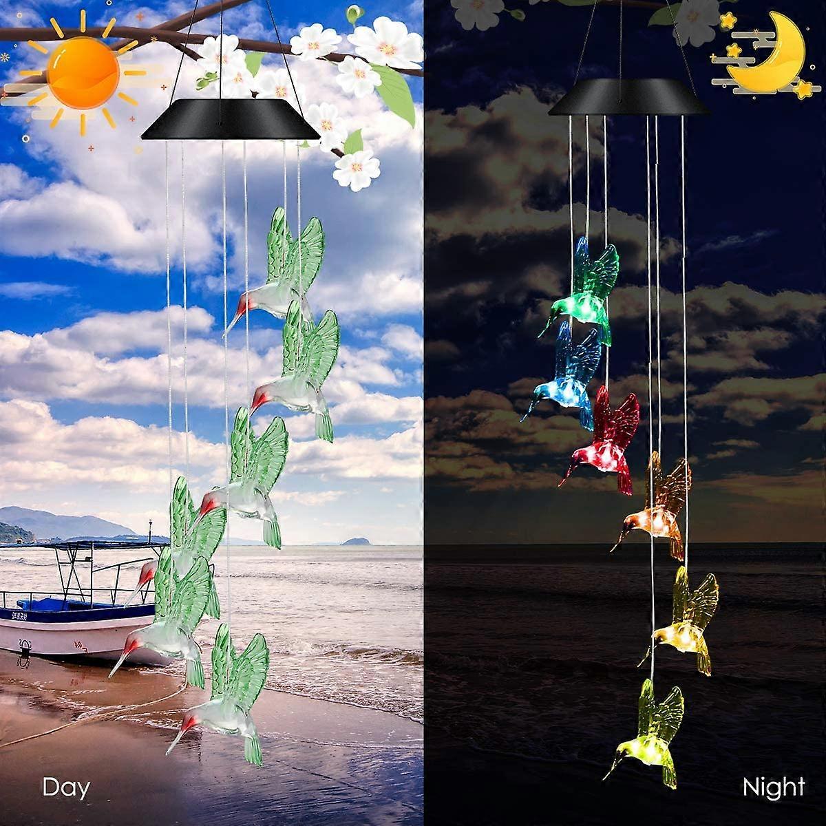 Solar Powered Wind Chime, Waterproof LED Color Changing Wind Chime For Home Balcony Garden