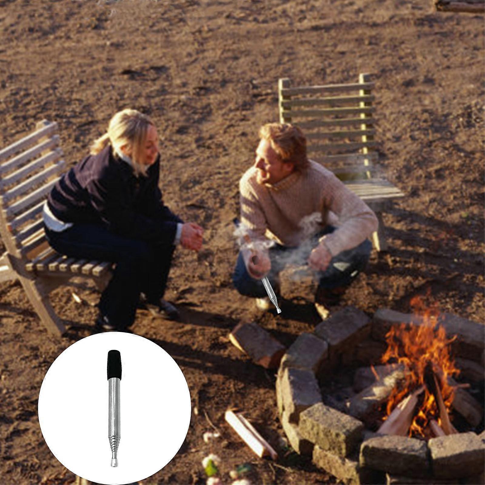 1st Utomhus Matlagning Överlevnad Blås Brandrör Bärbart Eldstartrör Infällbart Rostfritt Stål Pocket Camping Blås Eldrör