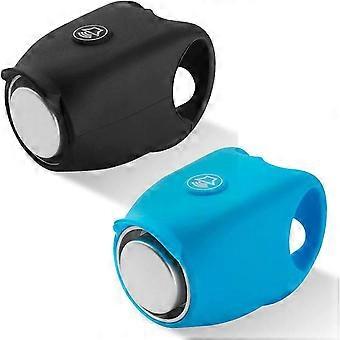Super Bike Hupe 120 Db, Super 120 Db Fahrradhupe, High-End Loud Radfahren Hupe Regenfeste Fahrrad Lenker Klingel Silikon Shell 6 Sound-Modi (schwarz + blau