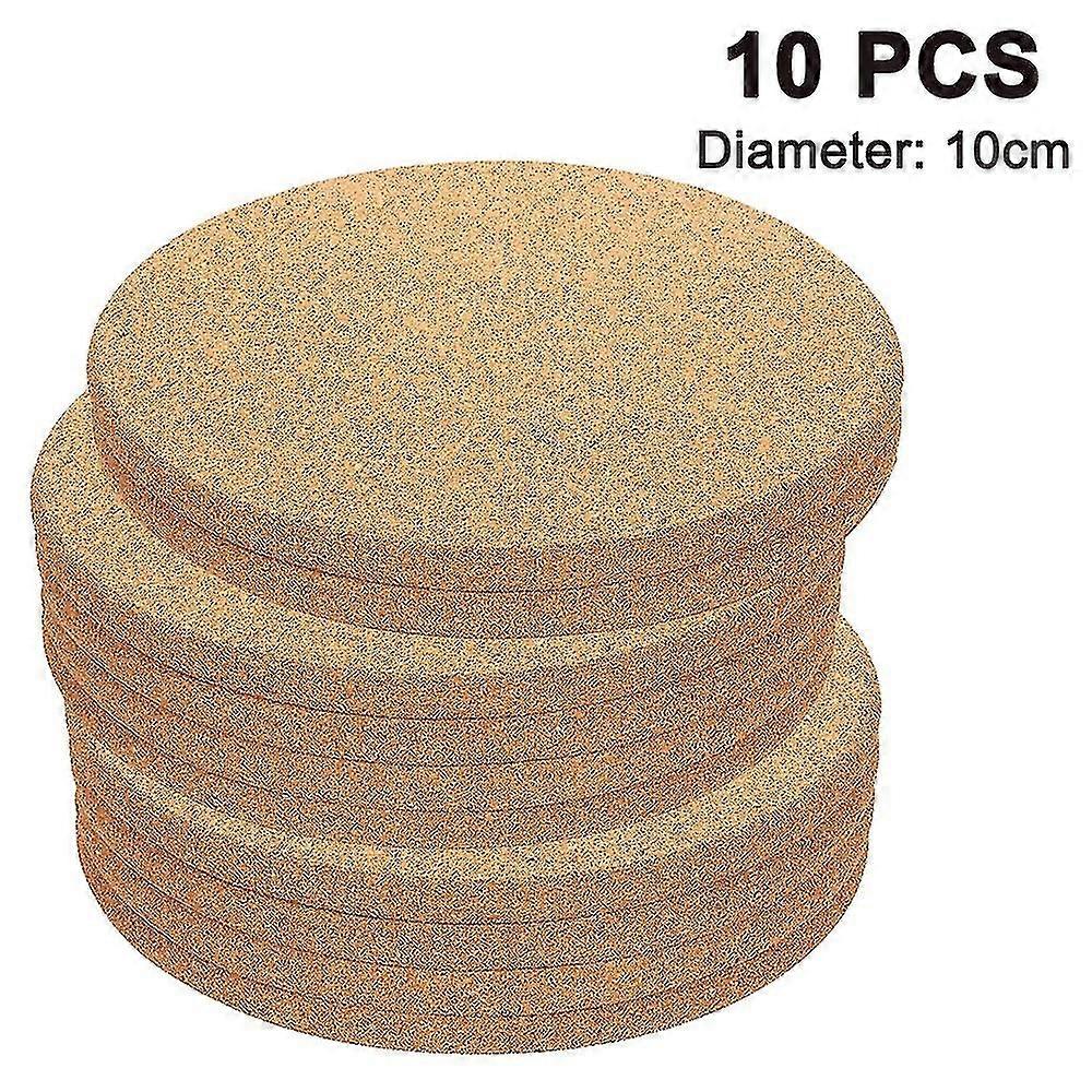10 Packs Cork Coaster Round Cork Mat Soft Corkboard Mat Absorbent