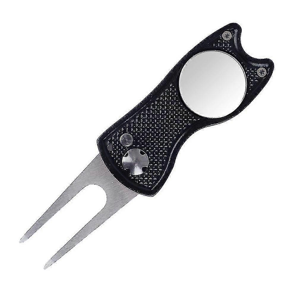 Foldable Golf Divot Repair Tool With Golf Ball Marker