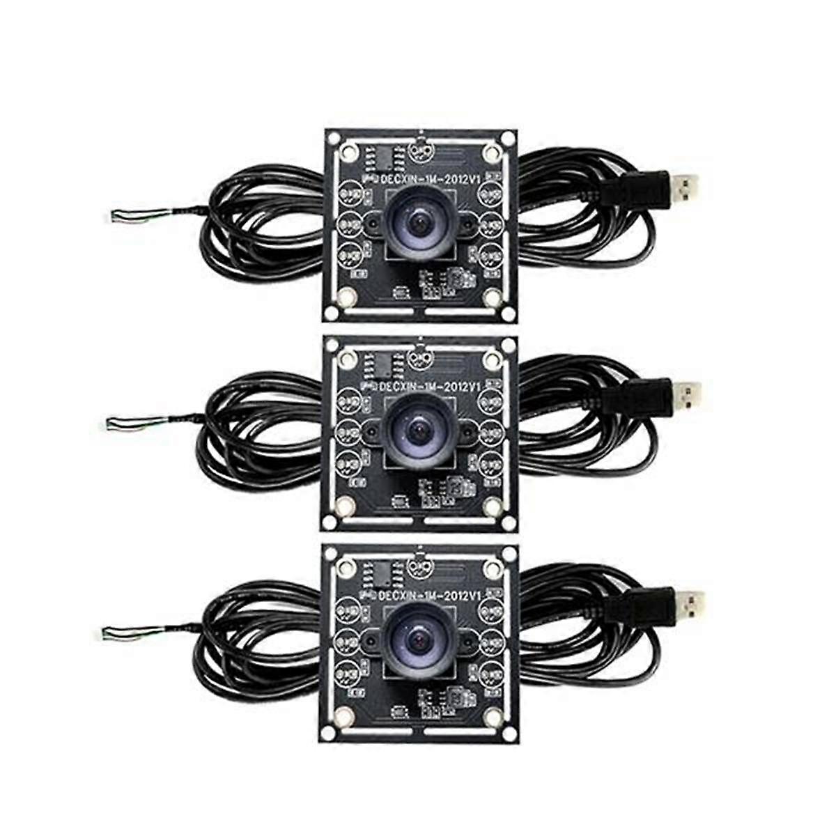 3 قطع 100 درجة وحدة الكاميرا 1 ميجابكسل OV9732 1280x720 USB مجاني للسائق التركيز اليدوي ، مع كابل 3 أمتار f