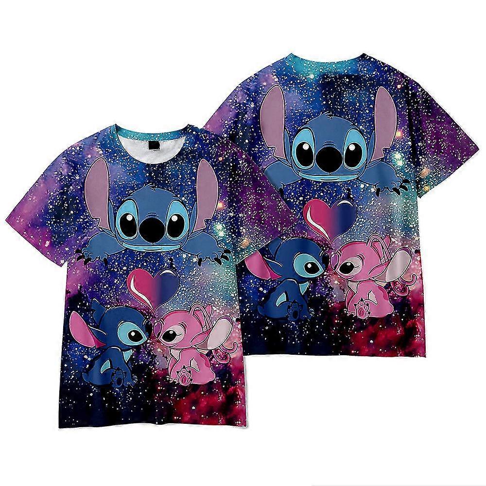 Lilo &; Stitch Kids 3D Print Cartoon T-paita Summer Casual Lyhythihainen T-paita Topit Pojat Tytöt Syntymäpäivälahjat