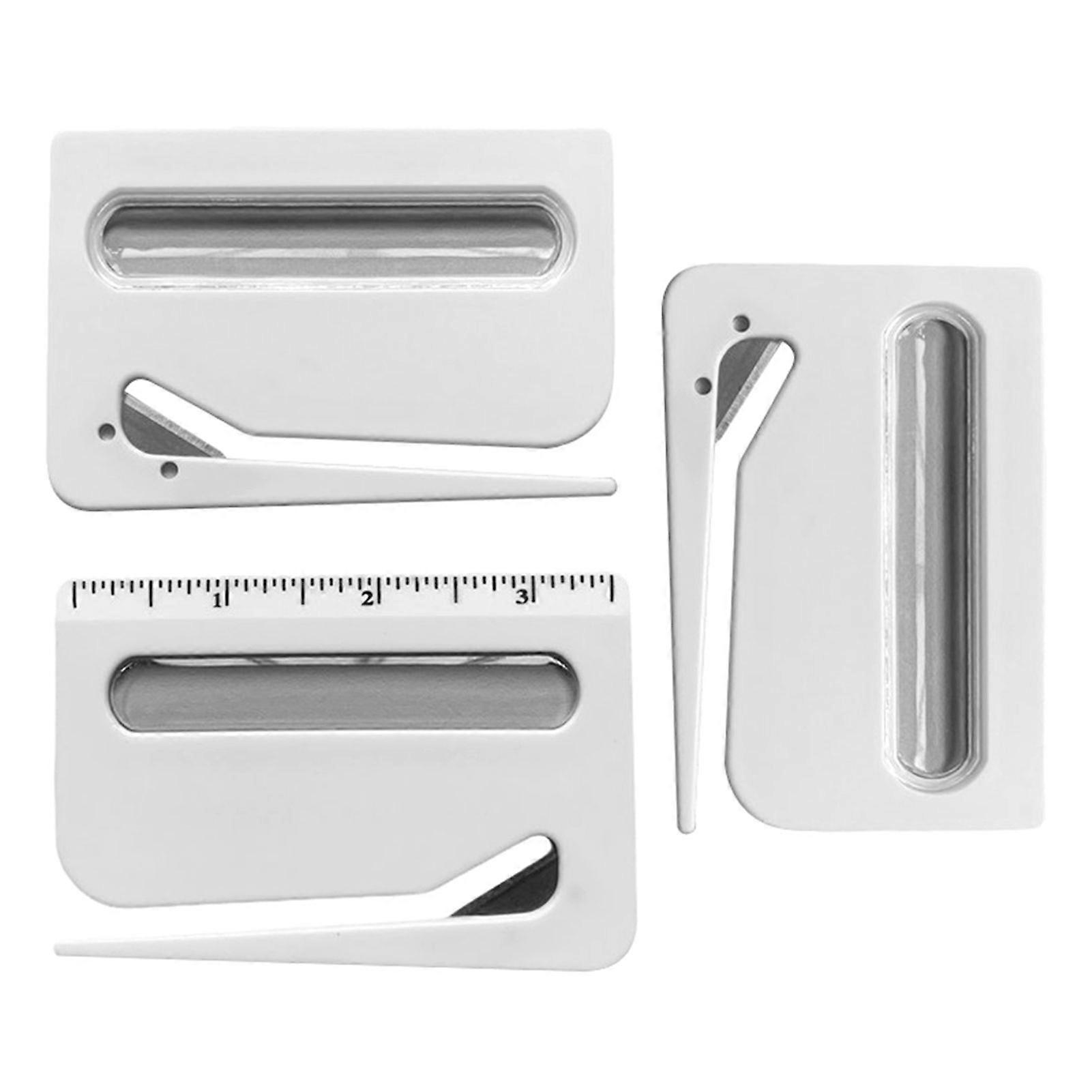 3PCS Envelope Opener Slitter 3 in 1 Mini Plastic Letter Openers Multi-Purpose Package Opener for Office/Home