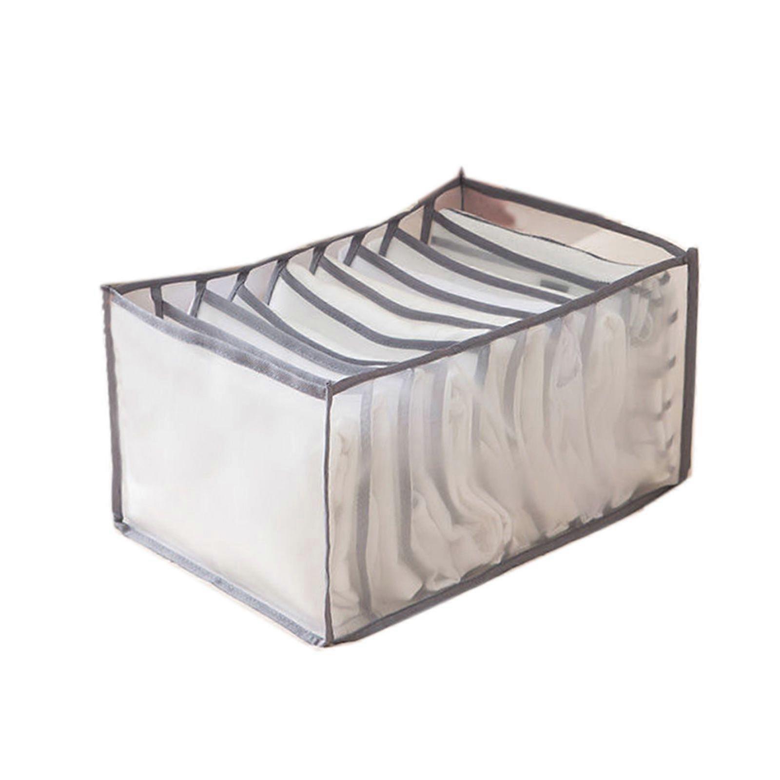 Portable Mesh Storage Box Multi Purpose Foldable Drawer Divider for Skirs Pants 9 Cells Gray