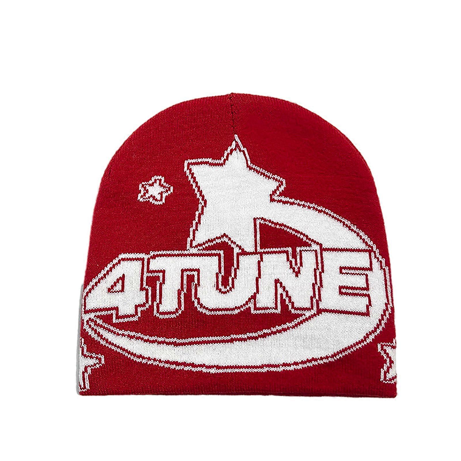 Trendy Unisex Knit Hat for Winter Outdoor Activities Soft and Comfortable Casual Daily Wear Hat  Red