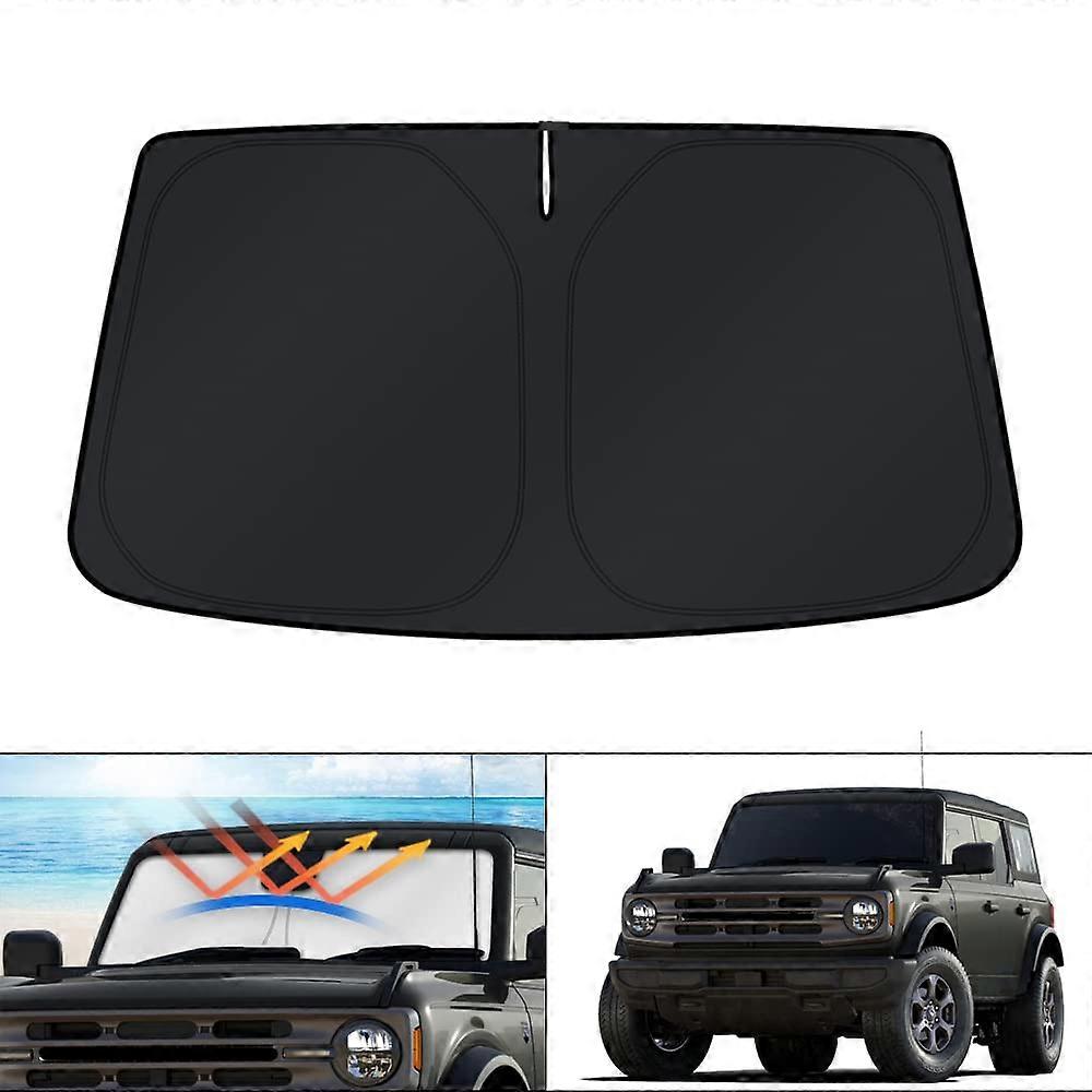 Windshield Sun Shade for 2021-2025 Ford Bronco (Not for Bronco Sport) - UV Blocking, Foldable Car Sun Visor Protector