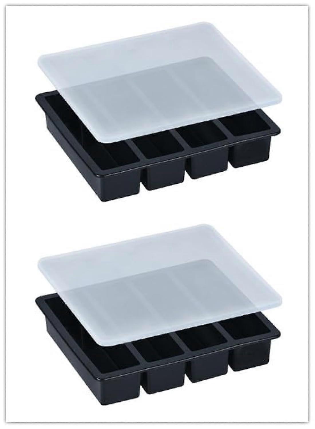 2 Pack Silicone Ice Cube Tray for Whiskey and Water Bottles Large Size
