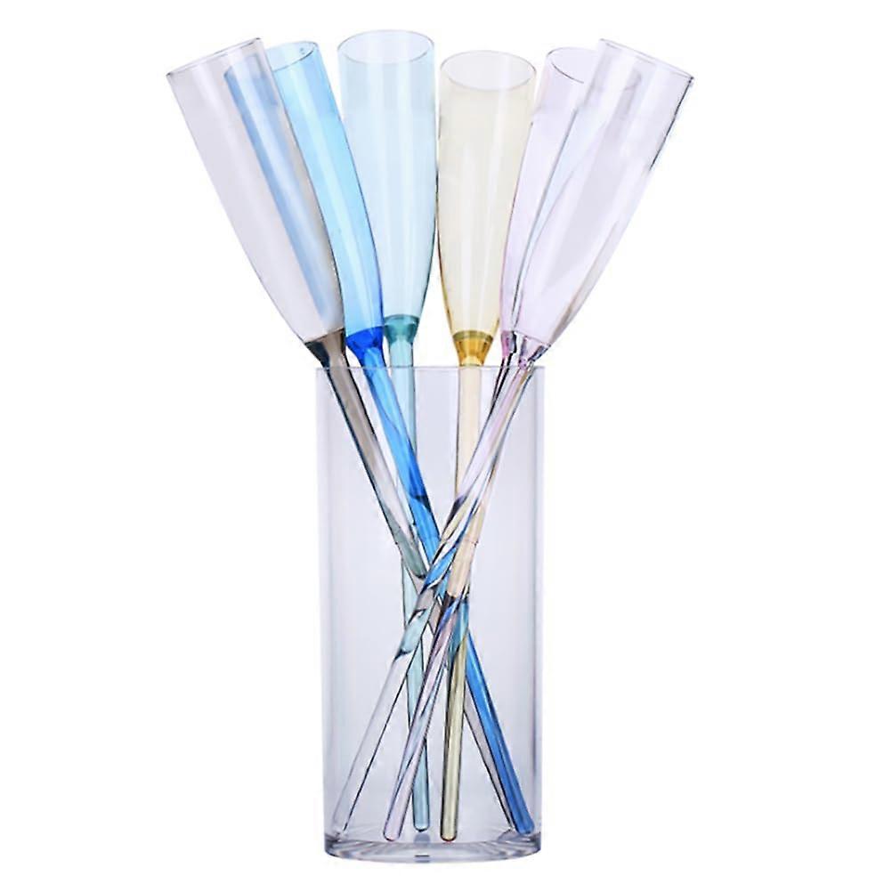 Champagne Flute Set - Unbreakable Acrylic Toasting Flutes with Holder and 10 Ounce Whiskey Tumblers, Clear and Durable