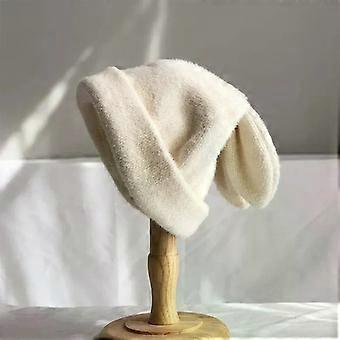 Fashion Women Winter Kniited Wool Hat Winter Warm Hat Cute Bunny Ears Personalized Beanies Hats Lady Mink Caps Accessories