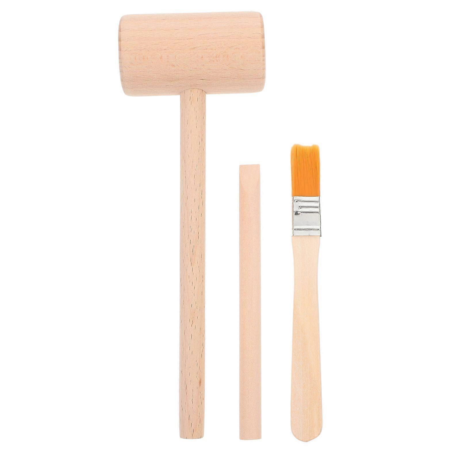 1 set of Kids Dig Tool Toy Set Wooden Digging Hammer Brush Chisel Tool Kit Pretend Play Dig Kit Toys