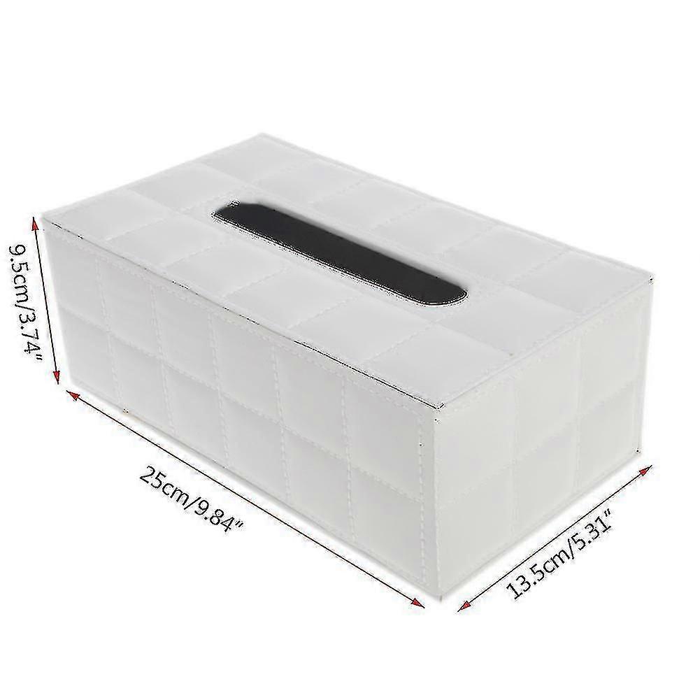 Durable Leather Pu Standard Tissue Box Holder For Home Office Car Rectangular