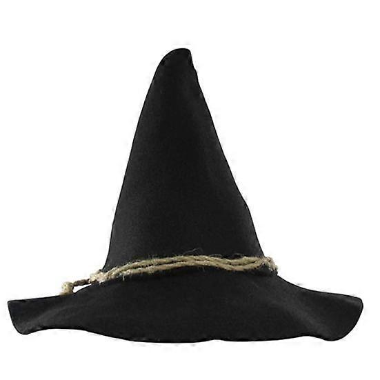 Halloween Black Witch Hat Masquerade Party Cosplay Costume Accessory Pointed Wide Brim Hemp Rope Felt Wizard Hat Party Supplies