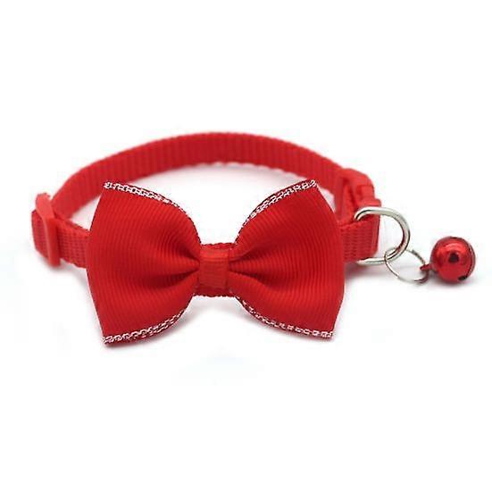 Nice-looking Easy-wearing Fine Workmanship Pet Bow Collar Cats Bow-knot with Bell for Christmas