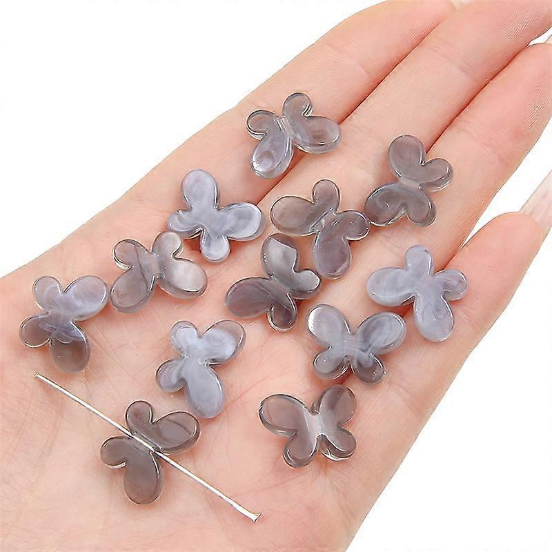 20pcs Acrylic Semi Transparent Gradient Butterfly Beads For DIY Handmade Bracelet Necklace Jewelry Making Accessories