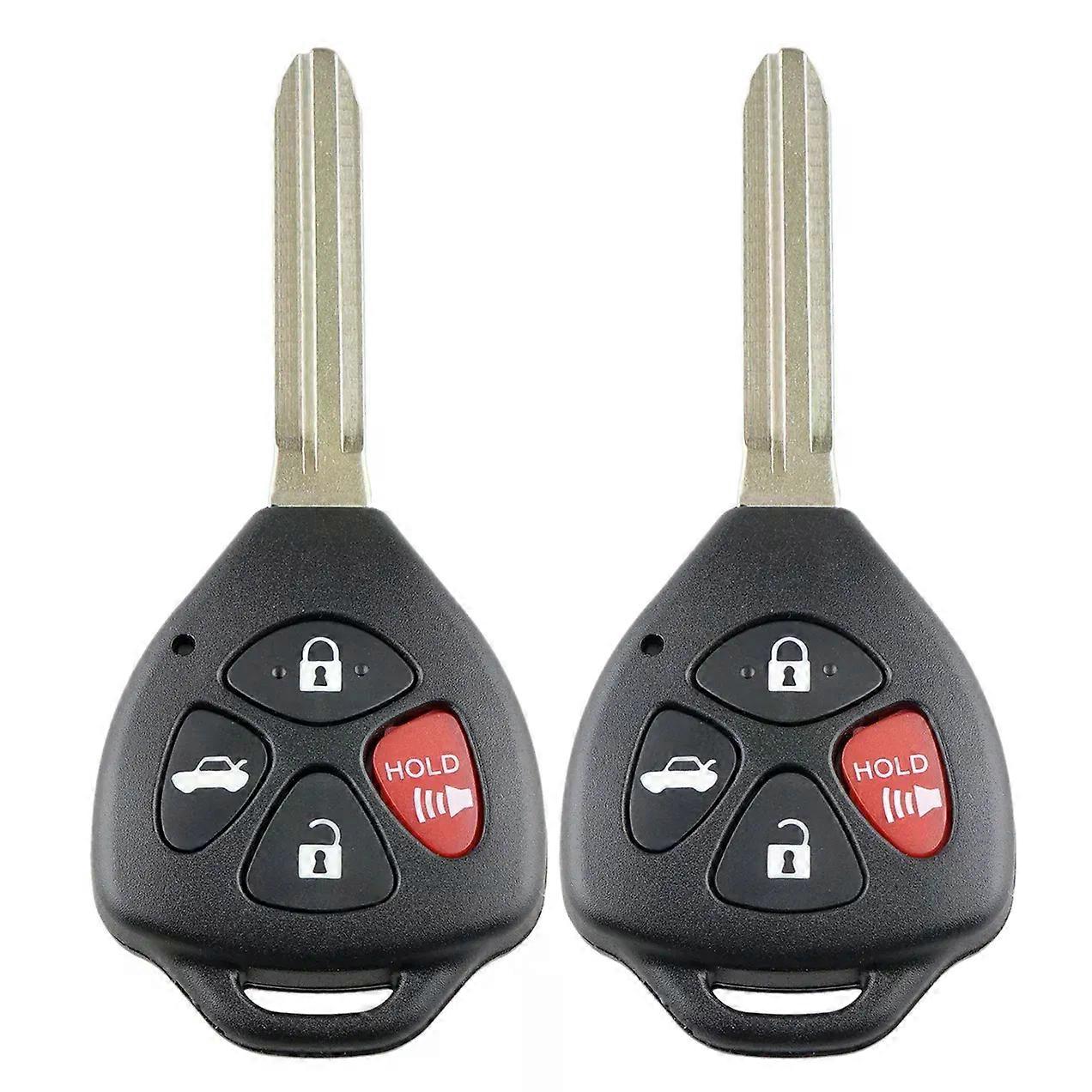 2 x Remote Car Key Fob Shell Case for 2007 2008 2009 2010 2011 Toyota Camry Rav4