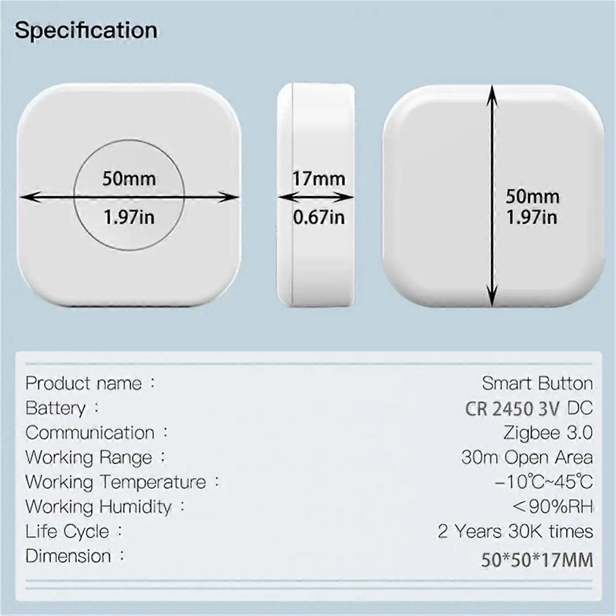 Tuya Zigbee-Knopf Smart Scene Switch Intelligente Verknüpfung Drahtlose Schalterautomatisierung Arbeiten Sie mit Smart