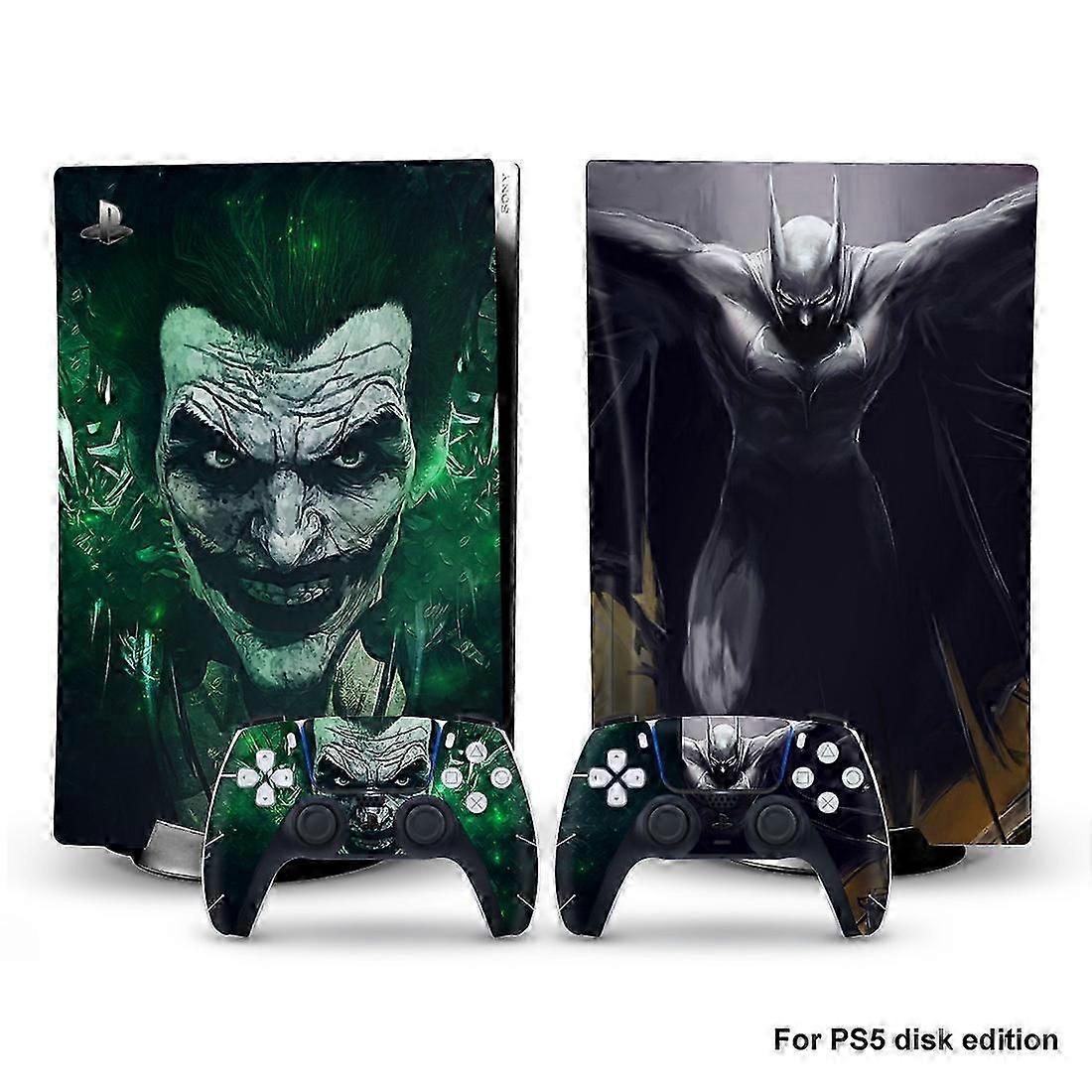 Playstation 5 Joker&Bat Ps5 Adhesive Skin Decal And Controller Stickers Set, Scratch-resistant (Disk)