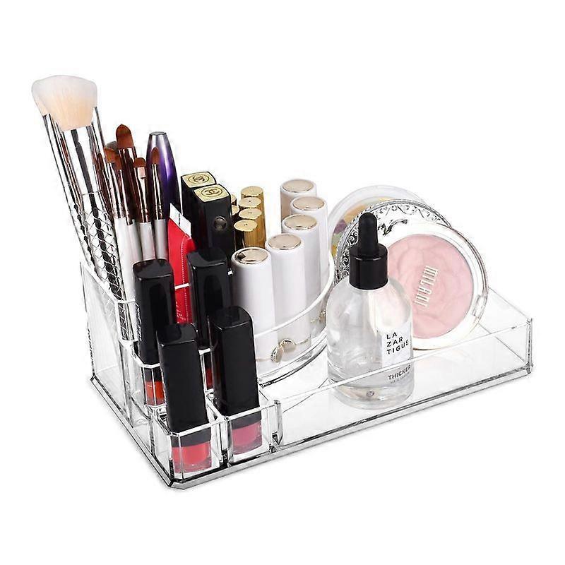 Makeup Stand Transparent Makeup Countertop Bathroom Storage Rack with Compartments