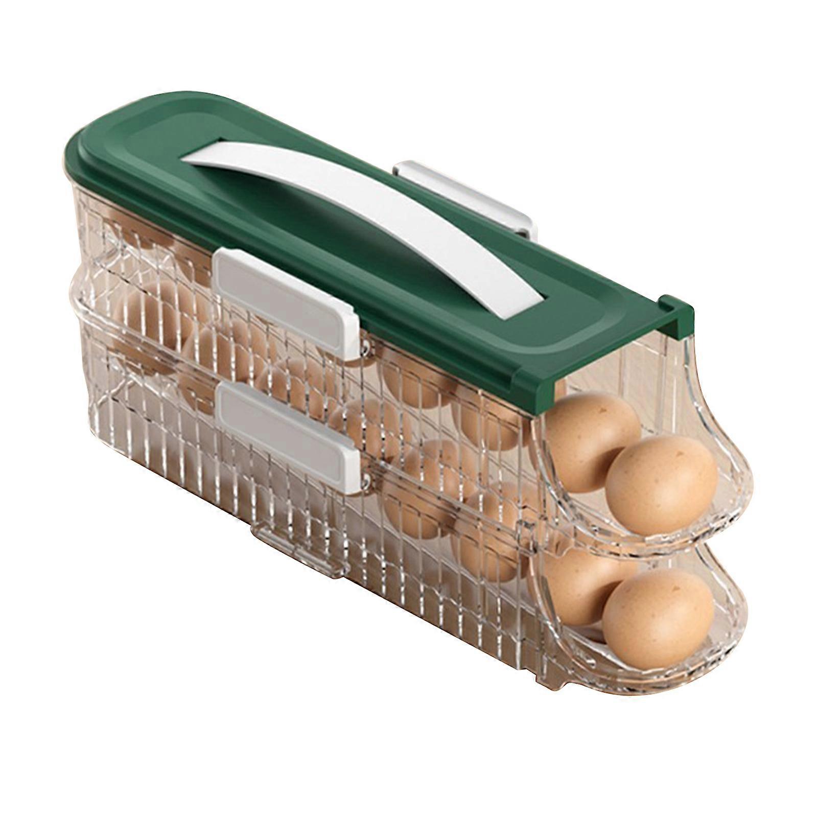 Refrigerator Egg Container Easy Access Space Saving Transparent Fridge Side Door Egg Storage Box